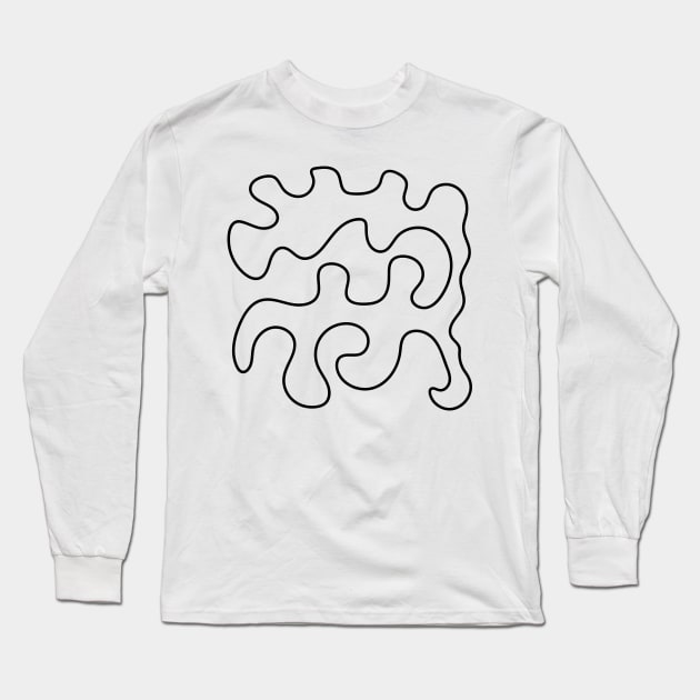 Black line abstract Long Sleeve T-Shirt by enflow